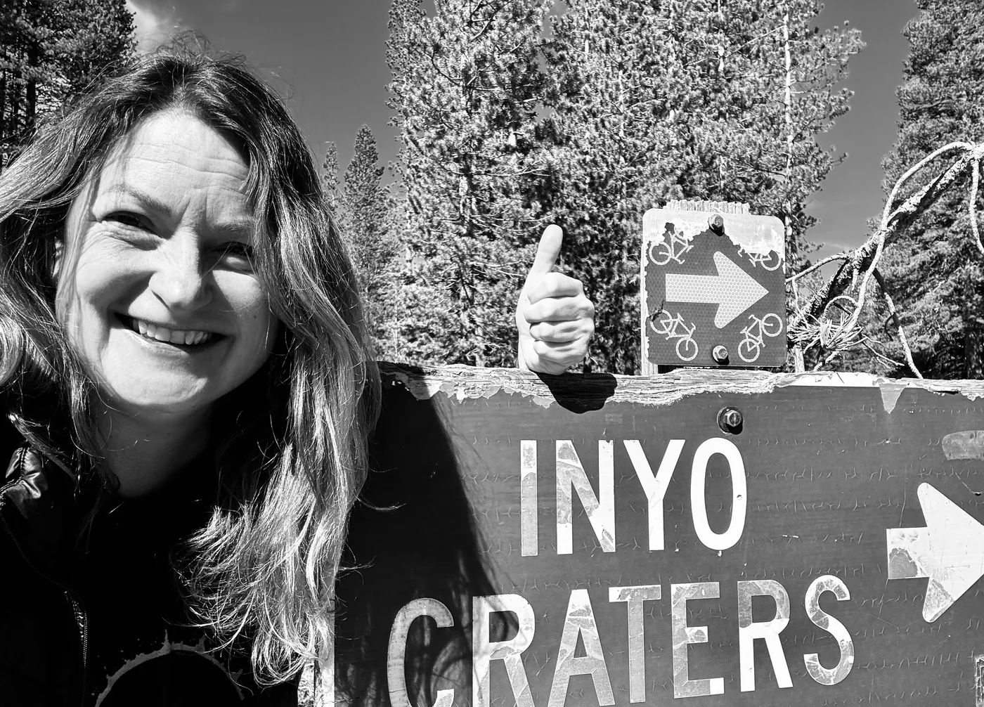 Miranda Scott at the Inyo Craters trailhead in the Eastern Sierra